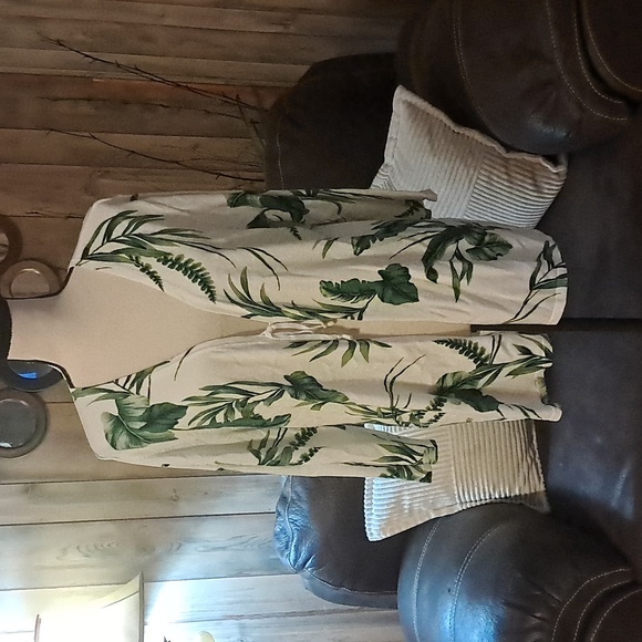 CJ Banks Floral Tropical Tie Front Cardigan Cover Up Size XL - Picture 1 of 9